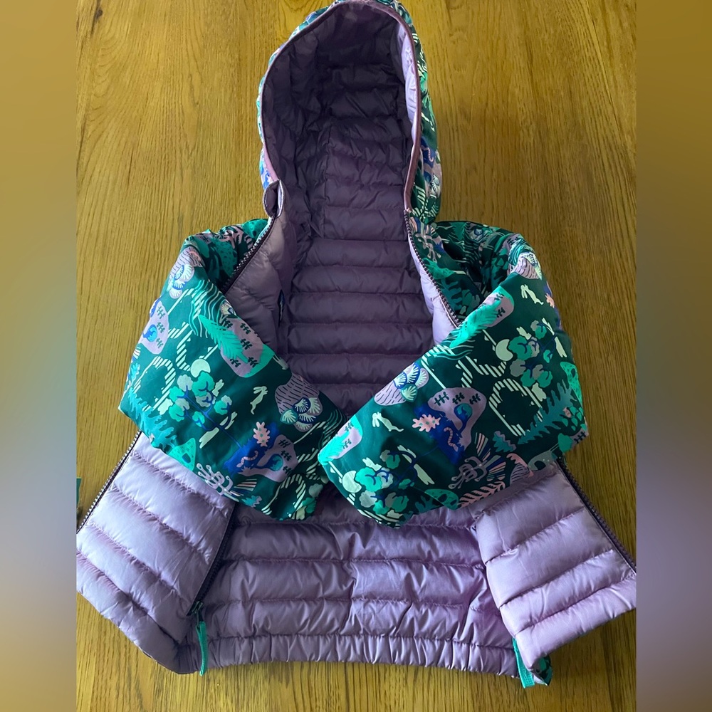 Patagonia down puffer hooded reversible jacket